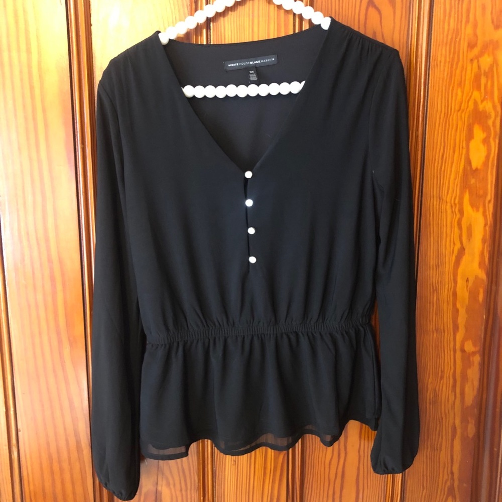WHBM black blouse